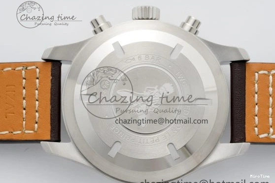 MIROTIME 0524 Pilot Chrono SS AZF 1:1 Best Edition Blue Dial on Brown Leather Strap A TimelessDesign 7060